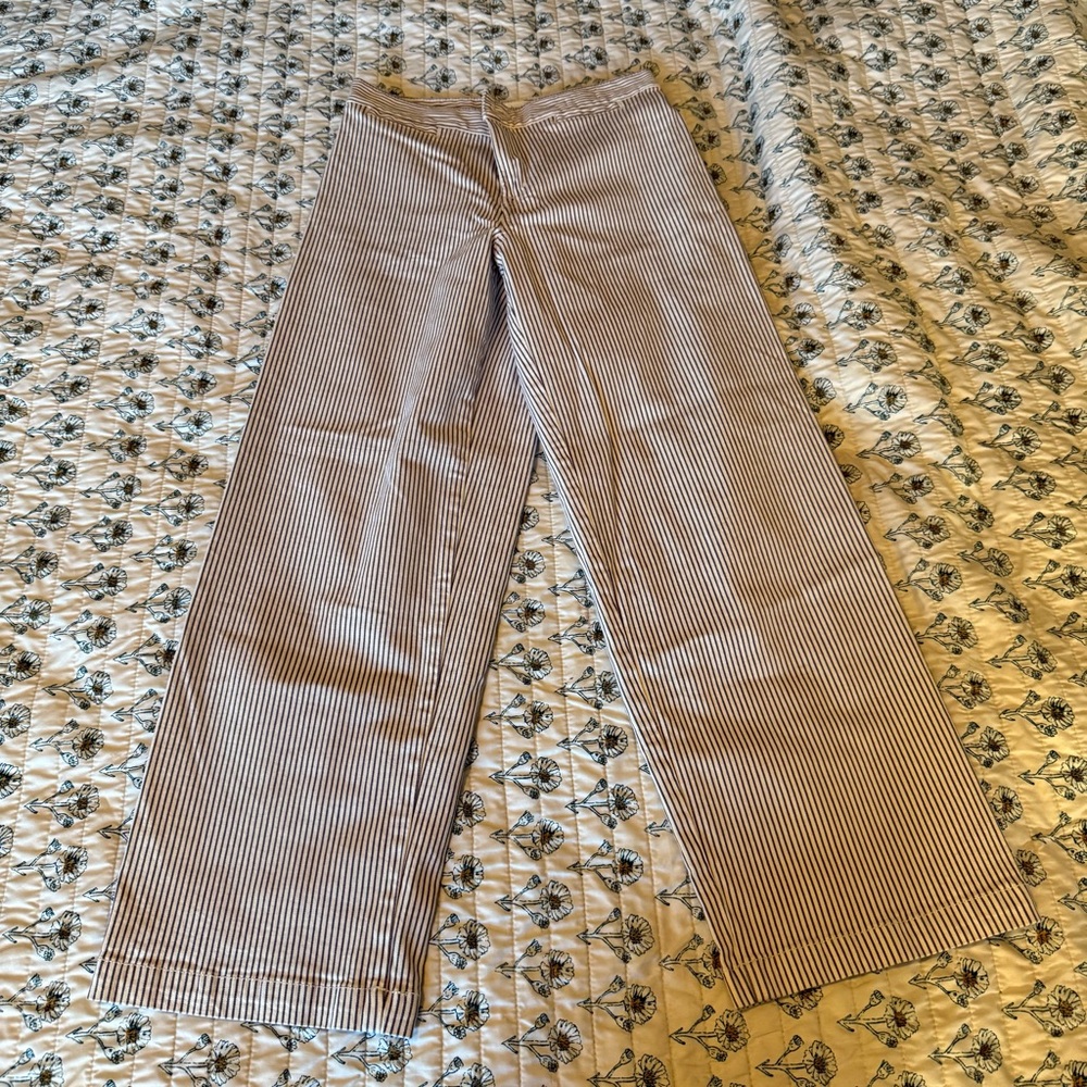NWT Madewell Emmett Wide Leg Crop Striped Pants